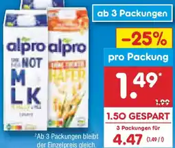 Netto Marken-Discount Alpro Not Milk, Hafer- oder Sojadrink Angebot
