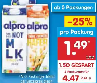 Netto Marken-Discount Alpro Not Milk, Hafer- oder Sojadrink Angebot