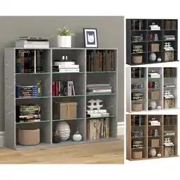 Netto Marken-Discount VCM Holz CD DVD Standregal Bücherregal Raumteiler Deko Regal Glas Zilas L Angebot