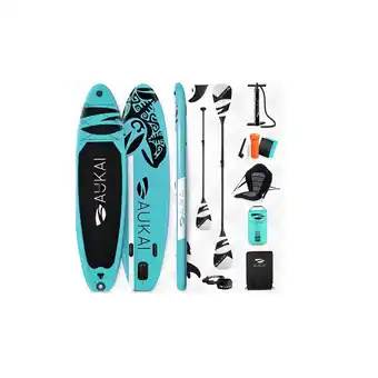 Netto Marken-Discount Stand Up Paddle Board AUKAI Pro Ocean mit Kajak-Sitz türkis Angebot