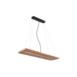 Netto Marken-Discount LED Hängeleuchte, Holzbalken, natur, schwarz-matt, L80 cm Angebot