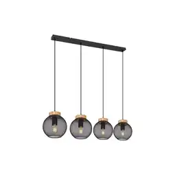 Netto Marken-Discount Hängeleuchte, Käfig-Design, Holz, natur, schwarz, H 120 cm Angebot