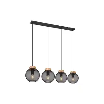 Netto Marken-Discount Hängeleuchte, Käfig-Design, Holz, natur, schwarz, H 120 cm Angebot