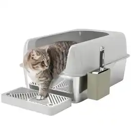 Netto Marken-Discount PawHut Katzentoilette ABS, Edelstahl Angebot