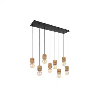 Netto Marken-Discount Hängeleuchte, 8-Flammig, Holz braun, schwarz, L 98 cm Angebot