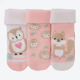 NKD Baby-Mädchen-Frotteesocken mit Waldtier-Motiv, 3er-Pack Angebot