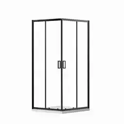 toom Baumarkt Duschkabine 'Paola' schwarz 90 x 90 x 190 cm Angebot