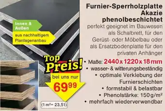 Wiglo Wunderland Furnier-Sperrholzplatte Akazie phenolbeschichtet Angebot