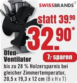 B1 Discount Baumarkt SWISSBRANDS Ofen Ventilator Angebot