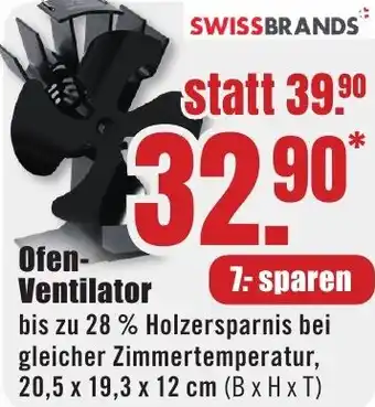 B1 Discount Baumarkt SWISSBRANDS Ofen Ventilator Angebot