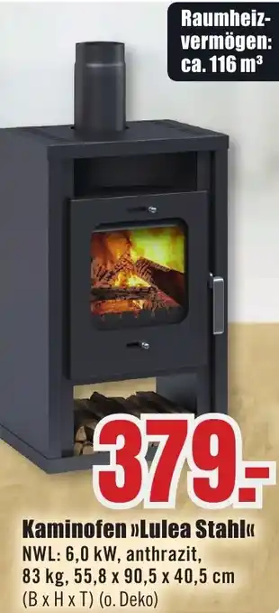 B1 Discount Baumarkt Kaminofen Lulea Stahl Angebot