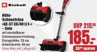 B1 Discount Baumarkt Einhell Akku Schneefräse GE-ST 36/40 Li E-K -Solo Angebot