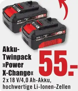 B1 Discount Baumarkt Akku Twinpack Power X-Change Angebot