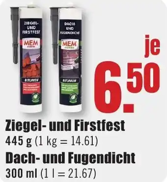 B1 Discount Baumarkt MEM Ziegel- und Firstfest Angebot
