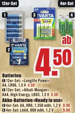 B1 Discount Baumarkt VARTA Batterien Angebot