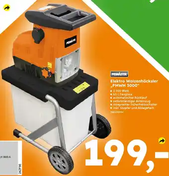 Globus Baumarkt PRIMASTER Elektro Walzenhäcksler „PMWH 3000" Angebot