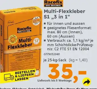 Globus Baumarkt Racofix Multi- Flexkleber S1,,3 in 1 Angebot