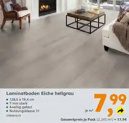 Globus Baumarkt Laminatboden Eiche hellgrau Angebot