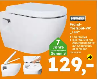Globus Baumarkt PRIMASTER Wand- Tiefspül-WC „Lea❝ Angebot