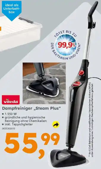 Globus Baumarkt vileda Dampfreiniger „,Steam Plus" Angebot