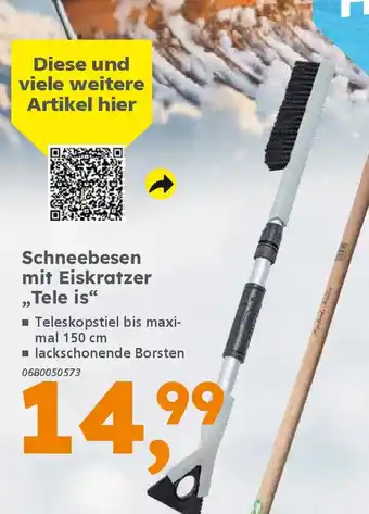 Globus Baumarkt Schneebesen mit Eiskratzer „Tele is" Angebot