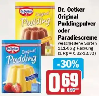 AEZ Dr. Oetker Original Puddingpulver oder Paradiescreme Angebot