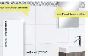 BayWa Wandfliese White Matt Angebot
