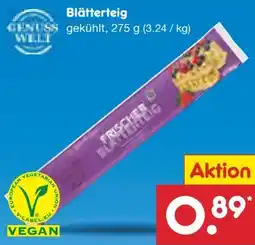 Netto Marken-Discount Genuss Welt Blätterteig vegan Angebot