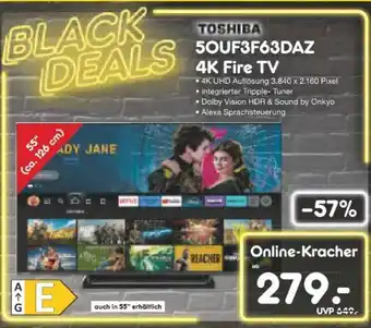 Netto Marken-Discount Toshiba 50UF3F63DAZ 4K Fire TV Angebot