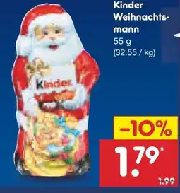 Netto Marken-Discount Ferrero Kinder Schokolade Weihnachtsmann Angebot