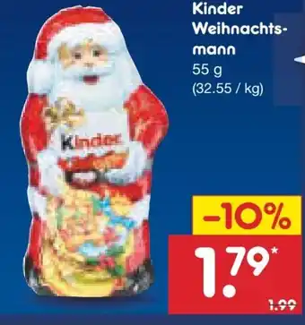 Netto Marken-Discount Ferrero Kinder Schokolade Weihnachtsmann Angebot