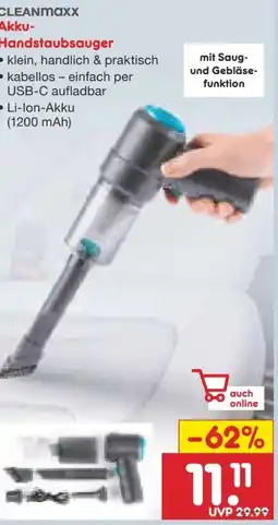 Netto Marken-Discount Clean Maxx Akku-Handstaubsauger Angebot