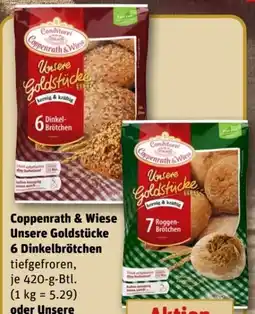 REWE Center Coppenrath & Wiese Unsere Goldstücke 6 Dinkelbrötchen Angebot