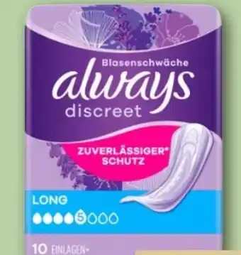 REWE Center Always Discreet Inkontinenz-Einlagen Angebot