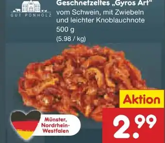 Netto Marken-Discount Gut Ponholz Geschnetzeltes Gyros-Art Angebot