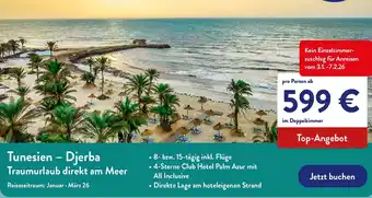 Aldi Nord Tunesien - Djerba Traumurlaub direkt am Meer Angebot