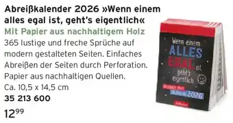 Tchibo Abreißkalender 2026 Wenn einem alles egal ist, geht's eigentlich Angebot