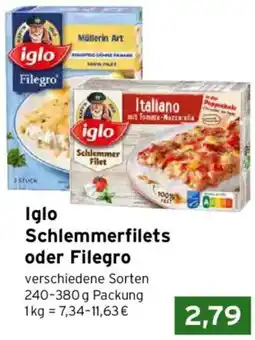 CAP Markt Iglo Schlemmerfilets oder Filegro Angebot