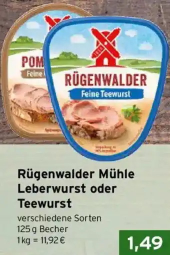 CAP Markt Rügenwalder Mühle Leberwurst oder Teewurst Angebot