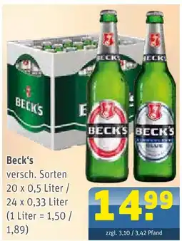 Getränke Arena Beck's bier Angebot