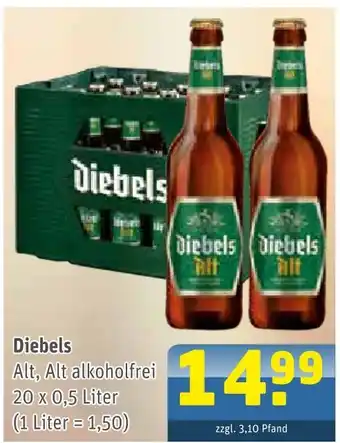 Getränke Arena Diebels alt Angebot