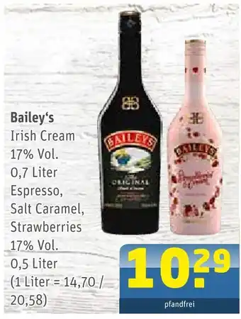 Getränke Arena Bailey's irish cream espresso Angebot