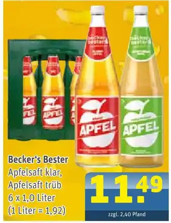 Getränke Arena Becker's bester apfelsaft klar Angebot