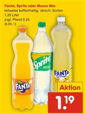Netto Marken-Discount Fanta, sprite oder mezzo mix Angebot