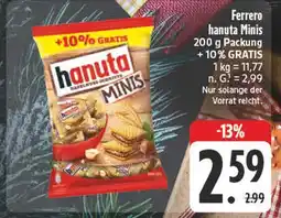 Edeka Ferrero hanuta minis Angebot