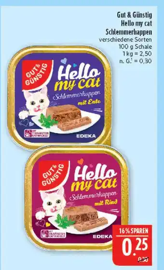 Marktkauf Gut & günstig hello my cat schlemmerhappen mit ente Angebot