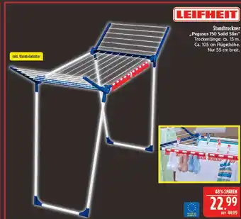 Marktkauf Leifheit pegasus 150 solid slim standtrockner Angebot