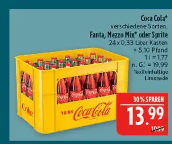 Marktkauf Coca cola coca cola, fanta, mezzo mix oder sprite Angebot
