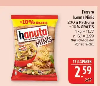 Marktkauf Ferrero hanuta minis Angebot