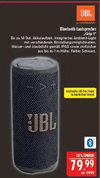 Marktkauf Jbl bluetooth-lautsprecher grip 1 Angebot